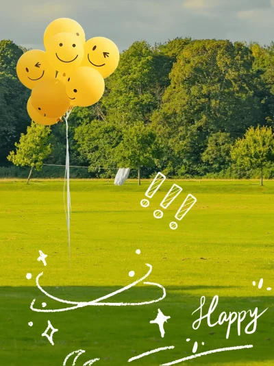 草地场景儿童生日摄影后期设计素材下载(30).psd