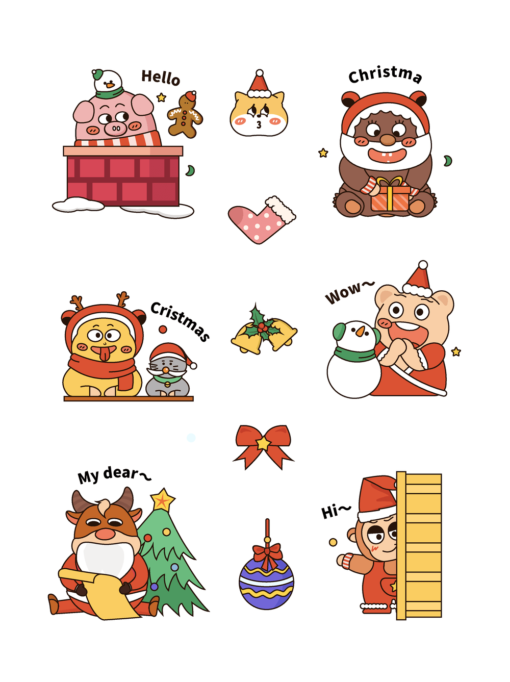 圣诞节日吉祥物插画素材(21).ai