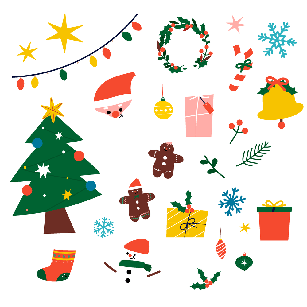 圣诞节圣诞树圣诞老人小孩礼物小ICON卡通图标免抠元素(98).ai