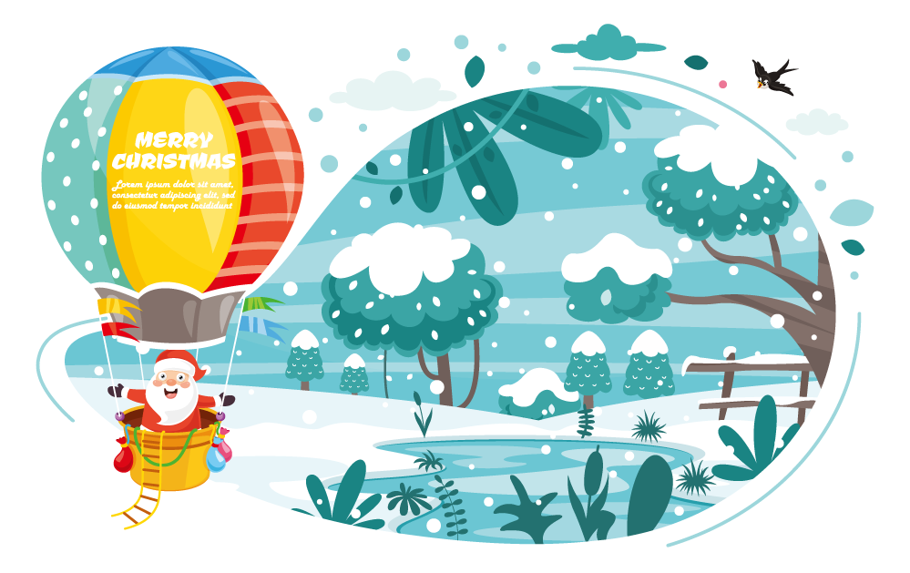 圣诞节日儿童插画资源 等距人物场景AI设计素材(13)