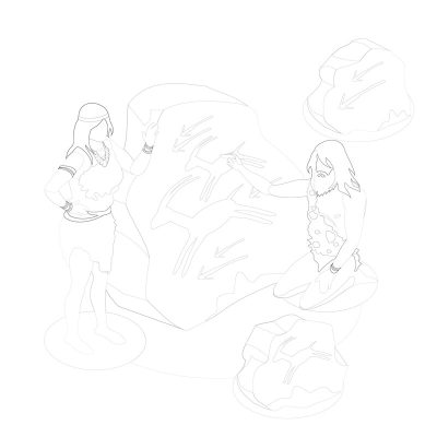 原始生活方式的手绘线稿插画素材库(46).jpg图片