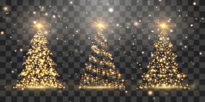 圣诞主题发光树设计图，透明背景高清矢量素材(4).eps