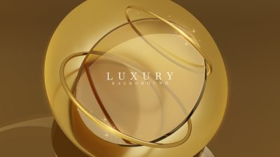 现代金色线条渐变矢量图AI婚礼庆典展板设计素材(5)